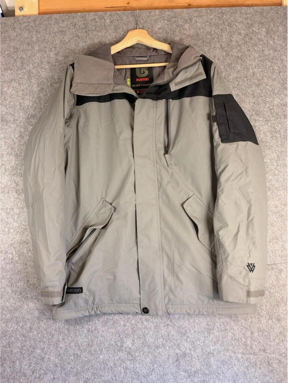 Burton Snowboard Jacket Mens M The White Collection Hooded Ski Insulated
